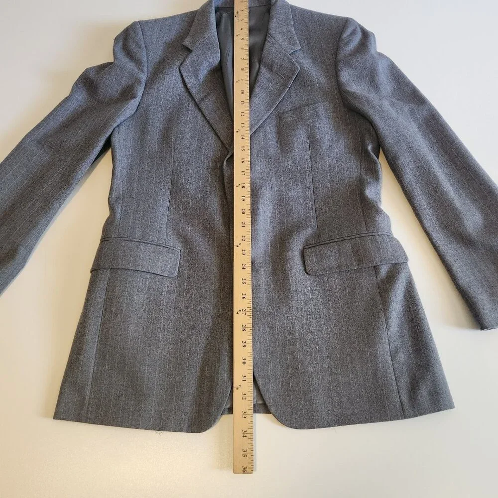 Givenchy Gentleman for Chequers Vintage‎ Blazer Suit Jacket Gray Pinstriped 42R